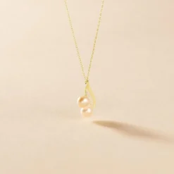 Collier Loeva Or Jaune Perle De Culture Et Oxyde De Zirconium