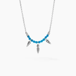 Collier Lottie Argent Blanc Turquoise