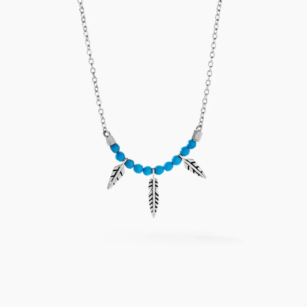 Collier Lottie Argent Blanc Turquoise