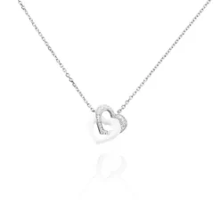 Collier Lovea Argent Blanc Céramique Et Oxyde De Zirconium