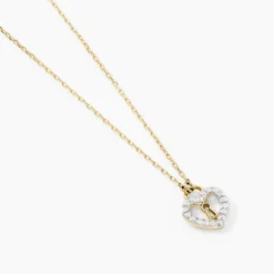 Collier Luchetto Or Jaune Oxyde De Zirconium