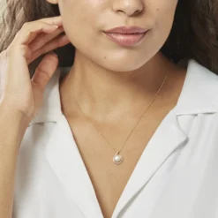 Collier Lucinda Or Jaune Perle De Culture Et Oxyde De Zirconium