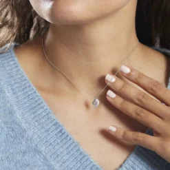 Collier Lydia Or Blanc Topaze Oxyde Oxyde