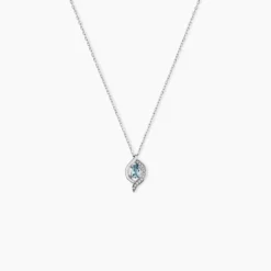 Collier Lydia Or Blanc Topaze Oxyde Oxyde