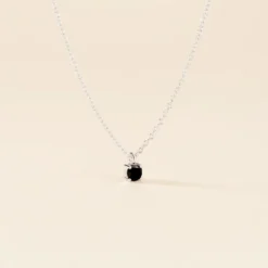 Collier Lylwenn Argent Blanc Oxyde De Zirconium Noir