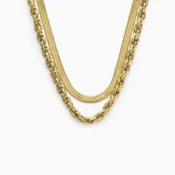Collier Maddalena Acier Jaune