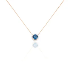 Collier Maeva Or Rose Topaze Et Oxyde De Zirconium