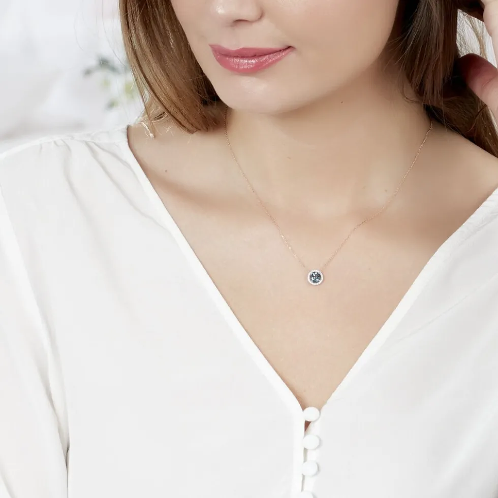 Collier Maeva Or Rose Topaze Et Oxyde De Zirconium