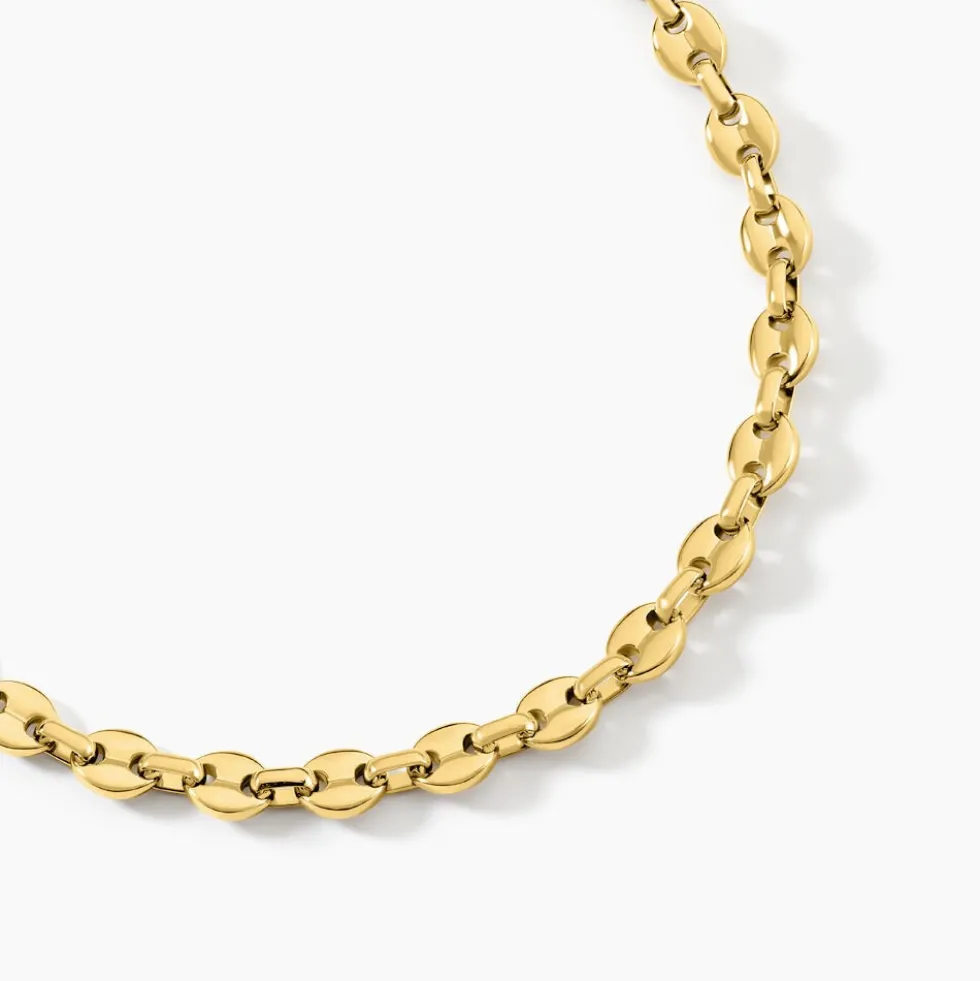 Collier Maille Acier Doré Cadia