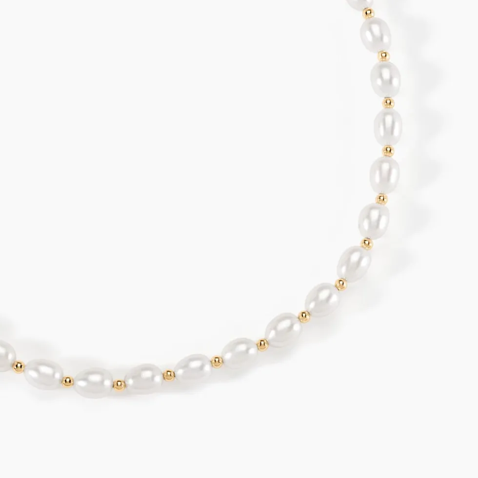 Collier Marame Or Jaune Perle De Culture