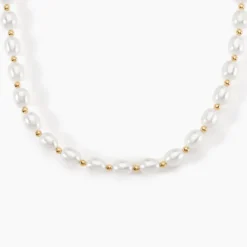 Collier Marame Or Jaune Perle De Culture