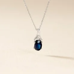 Collier Marie Or Blanc Saphir Diamant