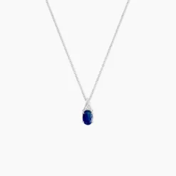 Collier Marie Or Blanc Saphir Diamant