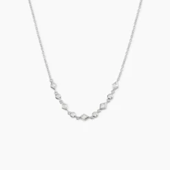 Collier Mascaret Argent Blanc Oxyde De Zirconium