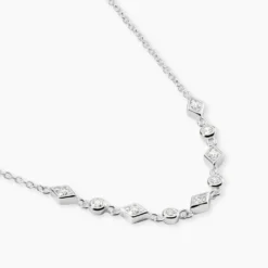 Collier Mascaret Argent Blanc Oxyde De Zirconium