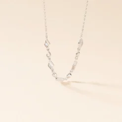 Collier Mascaret Argent Blanc Oxyde De Zirconium
