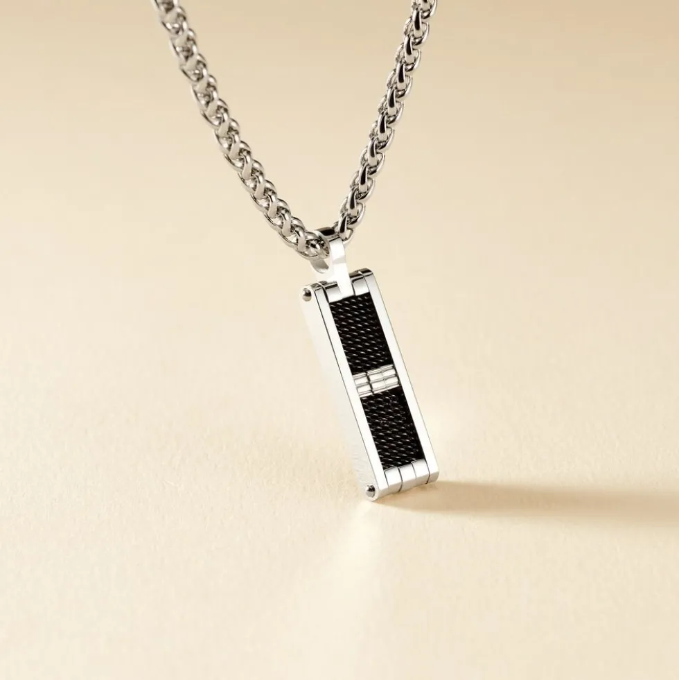 Collier Messy Acier Blanc