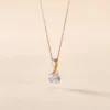 Collier Micheline Or Bicolore Oxyde De Zirconium