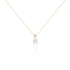 Collier Micheline Or Bicolore Oxyde De Zirconium