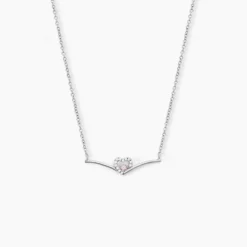 Collier Miline Argent Blanc Oxyde De Zirconium
