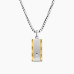 Collier Métal Acier Diamant Synthétique