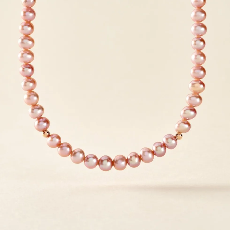 Collier Multicolore Or Jaune Perle De Culture