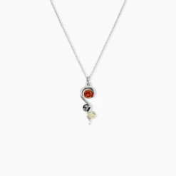 Collier Murriel Argent Blanc Ambre