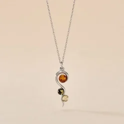 Collier Murriel Argent Blanc Ambre