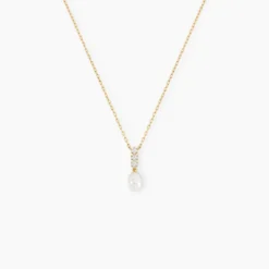 Collier Nahima Or Jaune Perle De Culture Oxyde De Zirconium