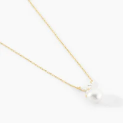 Collier Norah Or Jaune Perle De Culture Et Oxyde De Zirconium