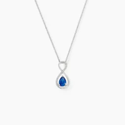 Collier Odessa Or Blanc Saphir Diamant