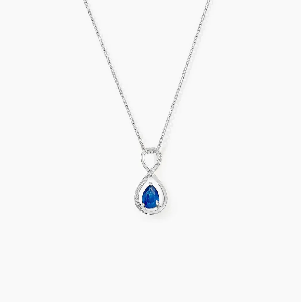 Collier Odessa Or Blanc Saphir Diamant