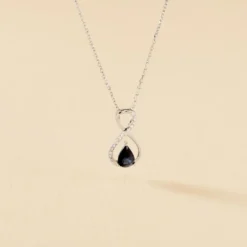 Collier Odessa Or Blanc Saphir Diamant