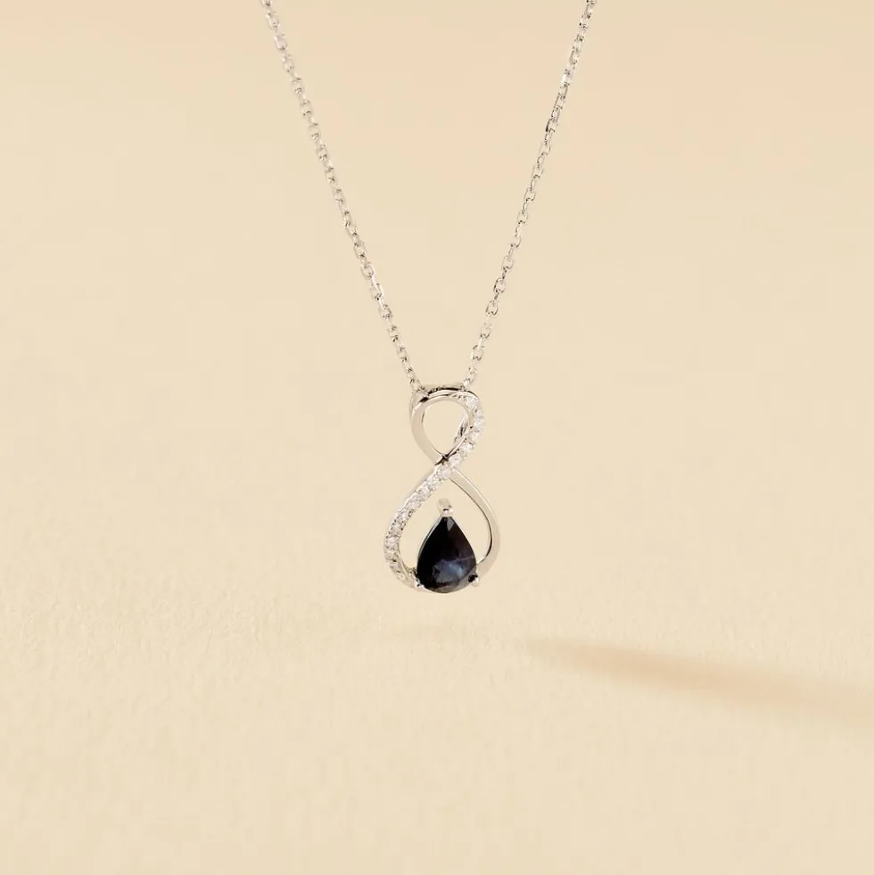 Collier Odessa Or Blanc Saphir Diamant