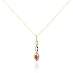 Collier Ondulations Or Bicolore Rubis Et Diamant