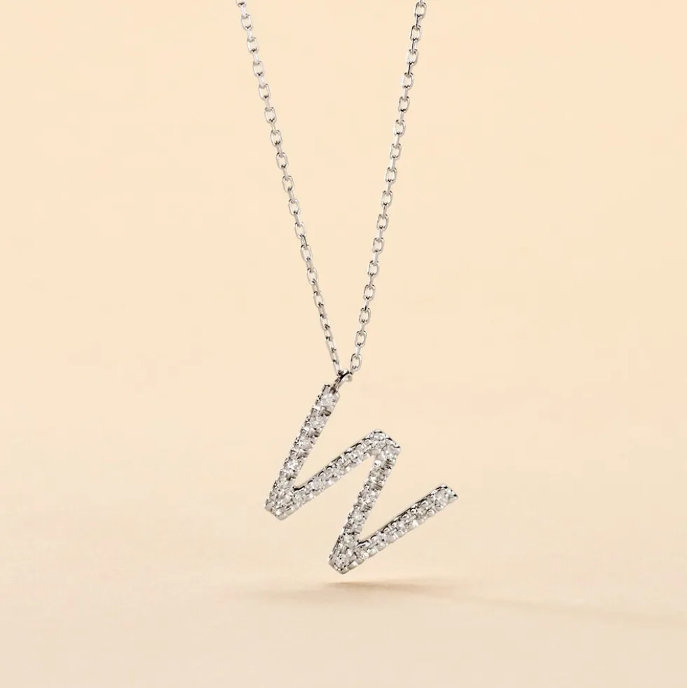 Collier Oran Or Blanc Diamant