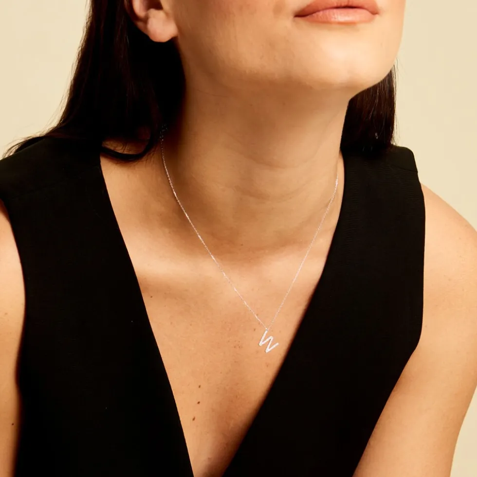 Collier Oran Or Blanc Diamant