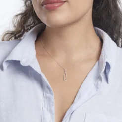 Collier Or Blanc Peregrina Diamants