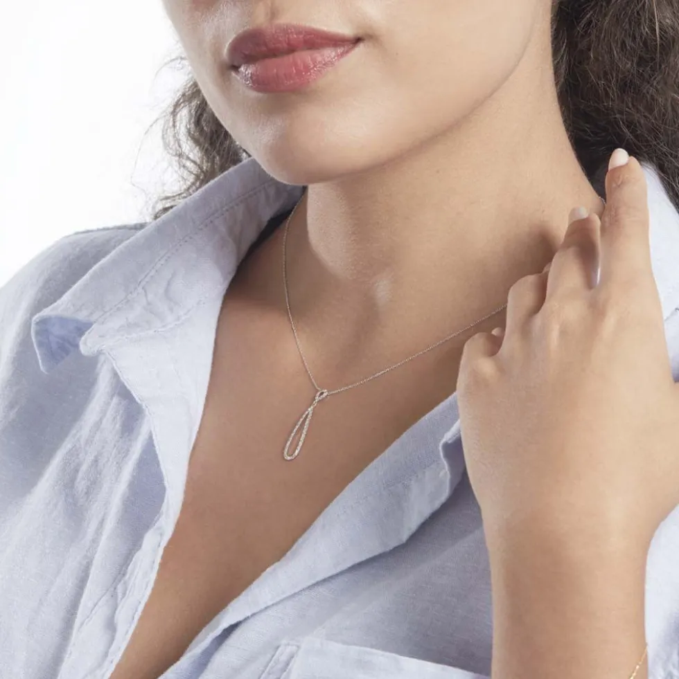 Collier Or Blanc Peregrina Diamants