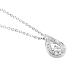 Collier Or Blanc Purete Goutte Diamant