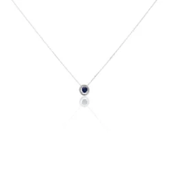 Collier Or Blanc Serenity Saphir