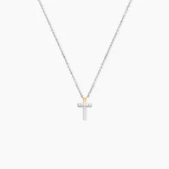 Collier Or Jaune Argent Blanc Oxyde De Zirconium