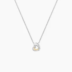 Collier Or Jaune Argent Blanc Oxyde De Zirconium