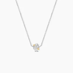 Collier Or Jaune Argent Blanc Oxyde De Zirconium