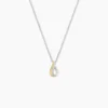 Collier Or Jaune Argent Blanc Oxyde De Zirconium