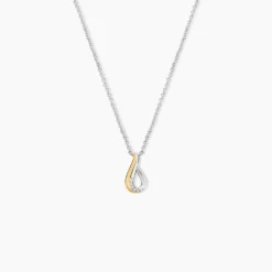Collier Or Jaune Argent Blanc Oxyde De Zirconium