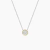 Collier Or Jaune Argent Blanc Oxyde De Zirconium