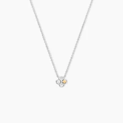 Collier Or Jaune Argent Blanc Oxyde De Zirconium