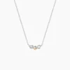 Collier Or Jaune Argent Blanc Oxyde De Zirconium