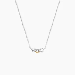 Collier Or Jaune Argent Blanc Oxyde De Zirconium